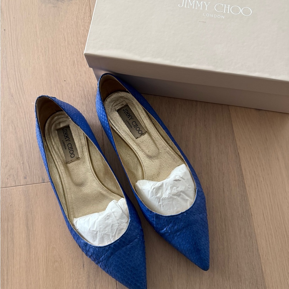 Jimmy Choo Vibrant Blue Flats